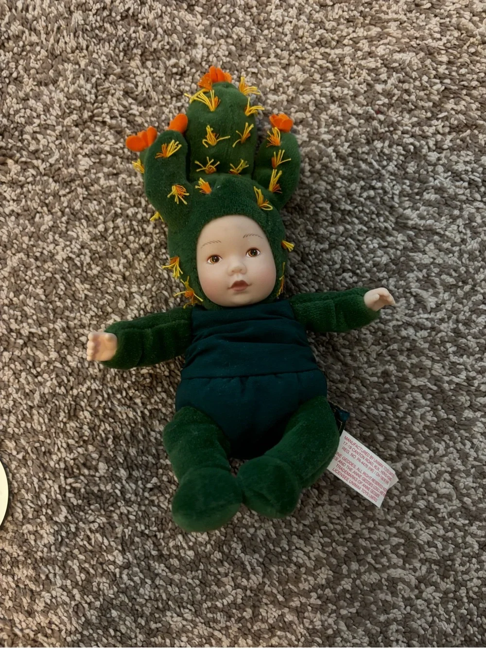 Green Cactus Baby Plush Cactus Costume Doll Anne Geddes collectible